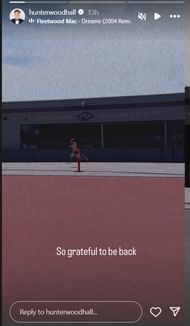 Hunter Woodhall back to training after testing negative for COVID-19- Source: Hunter Woodhall's Instagram stories